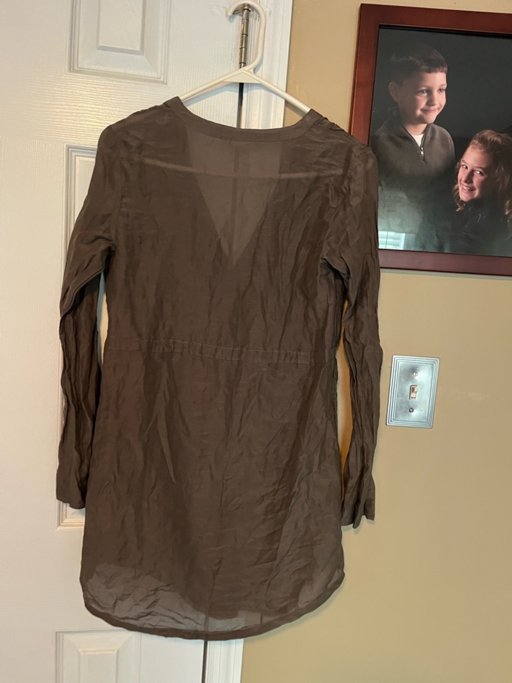 Athleta DayDream Brown Lightweight V-neck Tunic Top cover up Xxs - Picture 7 of 7